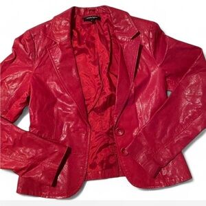 Nanette Leopore red leather jacket